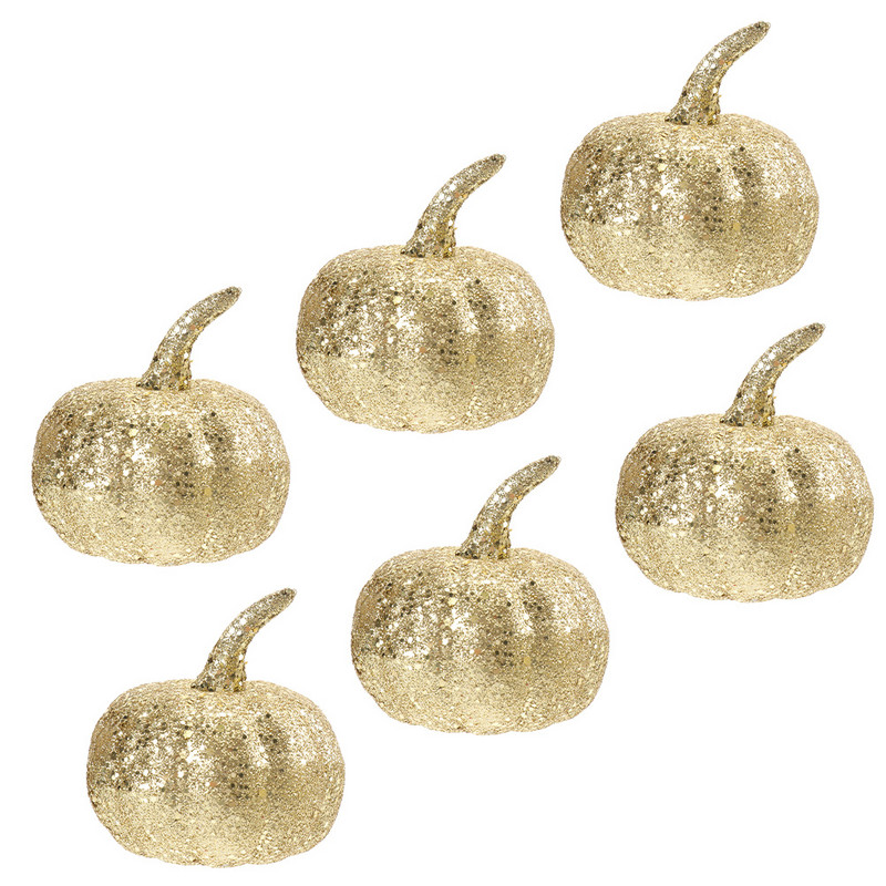 6 db mesterséges hab sütőtök kandalló Halloween sütőtök dísz őszi dekoráció zöldségfesztivál szimulált csillogó hab