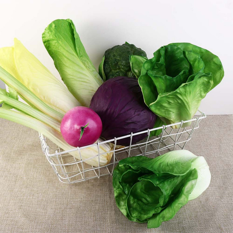 PU szimuláció Realisztikus Mesterséges Élethű dekoratív fotózás Prop Zöldségmodell Saláta Modell Táblázat Kijelző