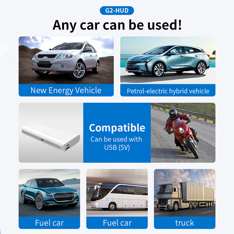 Fekete, felhasználóbarát Head-Up kijelzős autós kiegészítők - Anyagok Autóelektronika Kiegészítők Sebességmérő Túllépés