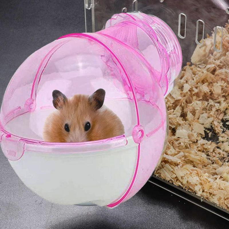 Φορητή μπανιέρα χάμστερ Διαφανής μπάλα τρεξίματος για κατοικίδια Πλαστική γείωση Μικρές προμήθειες κατοικίδιων Δοχεία μπάνιου με άμμο για Gerbil Syrian