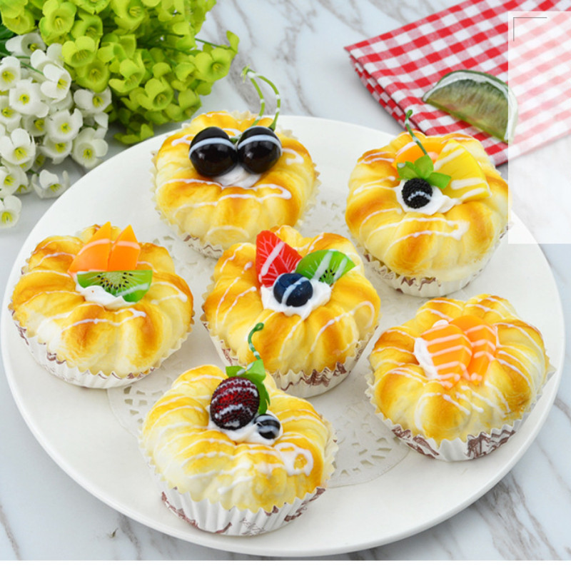 Mesterséges torta modell fotózás kellékek kirakati kijelző szimuláció gyümölcskenyér otthoni dekoráció