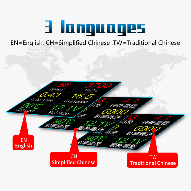 Intelligens Head Up kijelző 2,2 hüvelykes digitális OBDII sebességmérő autós Head Up kijelző sebesség és távolság kijelzővel