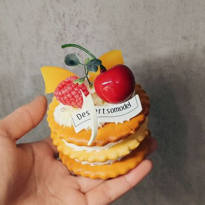 Szimulációs szendvicssüti mesterséges ételek krémes szendvics keksz modell party dekoráció pékség desszert bemutató kellékek