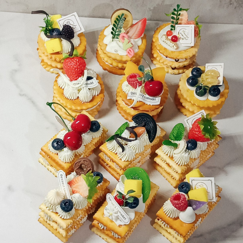 Szimulációs szendvicssüti mesterséges ételek krémes szendvics keksz modell party dekoráció pékség desszert bemutató kellékek