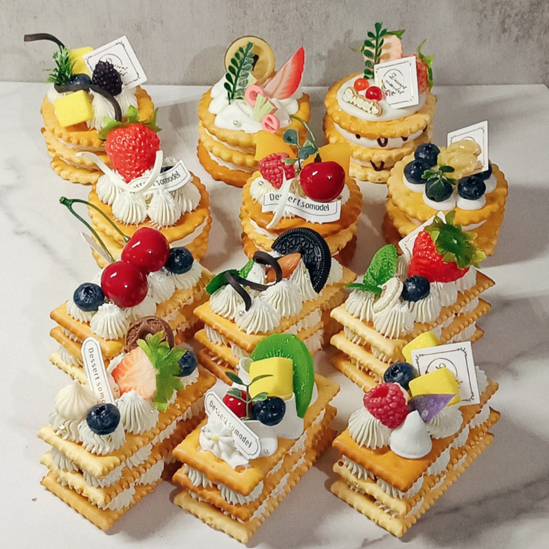 Szimulációs szendvicssüti mesterséges ételek krémes szendvics keksz modell party dekoráció pékség desszert bemutató kellékek