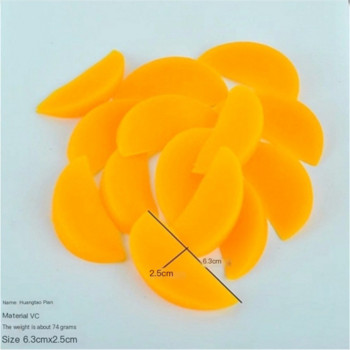 Пластмасов симулативен модел Плодов блок Жълта праскова Фалшива храна Направи си сам Artificiall Slice Подпори Лопатка Топка Квадратна портокалова торта Сладолед