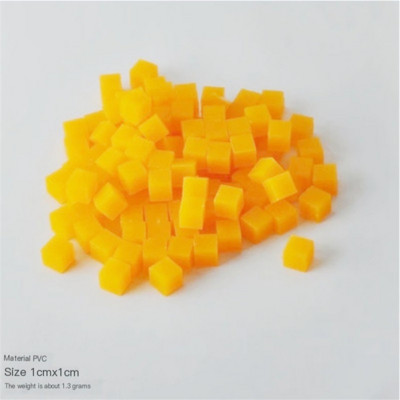 Műanyag szimulációs modell Gyümölcs blokk sárga őszibarack hamis étel Diy mesterséges szelet kellékek Kanál golyó négyzet alakú narancs torta fagylalt