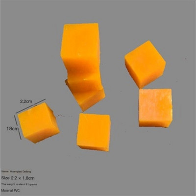 Műanyag szimulációs modell Gyümölcs blokk sárga őszibarack hamis étel Diy mesterséges szelet kellékek Kanál golyó négyzet alakú narancs torta fagylalt