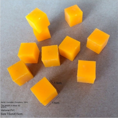 Műanyag szimulációs modell Gyümölcs blokk sárga őszibarack hamis étel Diy mesterséges szelet kellékek Kanál golyó négyzet alakú narancs torta fagylalt