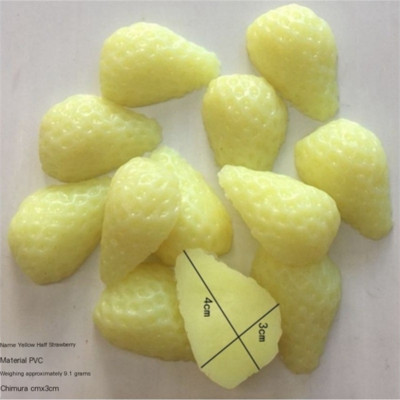 Πλαστικό μοντέλο προσομοίωσης φρούτων Φράουλα ψεύτικο φαγητό diy Τεχνητά κομμένα στηρίγματα λευκό Square Ding Green Cake Ice Cream Decorat