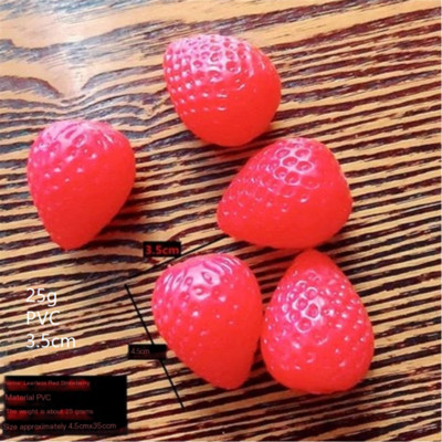 Πλαστικό μοντέλο προσομοίωσης φρούτων Φράουλα ψεύτικο φαγητό diy Τεχνητά κομμένα στηρίγματα λευκό Square Ding Green Cake Ice Cream Decorat