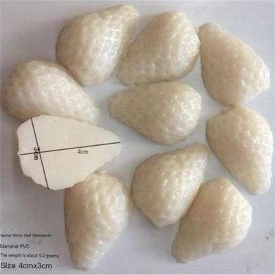 Πλαστικό μοντέλο προσομοίωσης φρούτων Φράουλα ψεύτικο φαγητό diy Τεχνητά κομμένα στηρίγματα λευκό Square Ding Green Cake Ice Cream Decorat