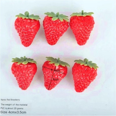 Πλαστικό μοντέλο προσομοίωσης φρούτων Φράουλα ψεύτικο φαγητό diy Τεχνητά κομμένα στηρίγματα λευκό Square Ding Green Cake Ice Cream Decorat