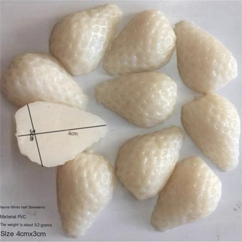 Πλαστικό μοντέλο προσομοίωσης φρούτων Φράουλα ψεύτικο φαγητό diy Τεχνητά κομμένα στηρίγματα λευκό Square Ding Green Cake Ice Cream Decorat