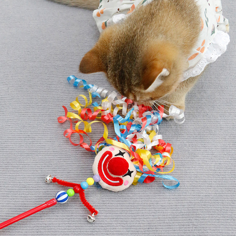 Új bohóc, vicces macskabotos macskajátékok, interaktív szőrlabdacsengők, lányok, vicces macskarudak, cica, ugrató pálca játék macska kellékek