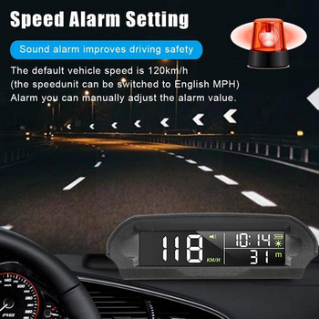 HUD Wireless Head Up Display GPS Ταχύμετρο Ρολόι Υψόμετρο USB Universal Charge Αξεσουάρ Temp Solar Digital Automotive K2X4