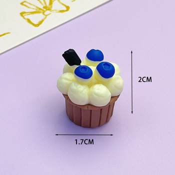 11 τμχ Mini Cream Cupcakes Ψεύτικα στολίδια τροφίμων Μινιατούρα Cup Cake Kawaii DIY Scrapbooking Accessories Imitation Small Cake Crafts