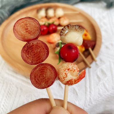Mini Barbecue BBQ Skewer DIY Making Food Model Room Outdoor Photography Simulated Toys Children`s Home Crafts