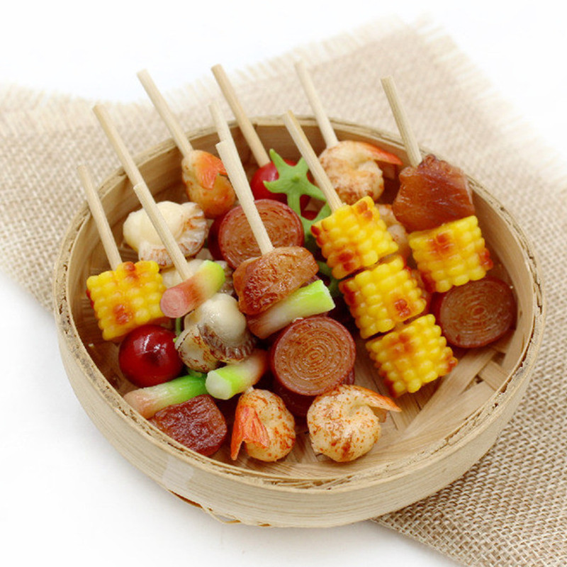 Mini barbecue BBQ nyárs barkácsolás Ételkészítés Modellszoba Szabadtéri fotózás Szimulált játékok Gyermekek otthoni kézműves