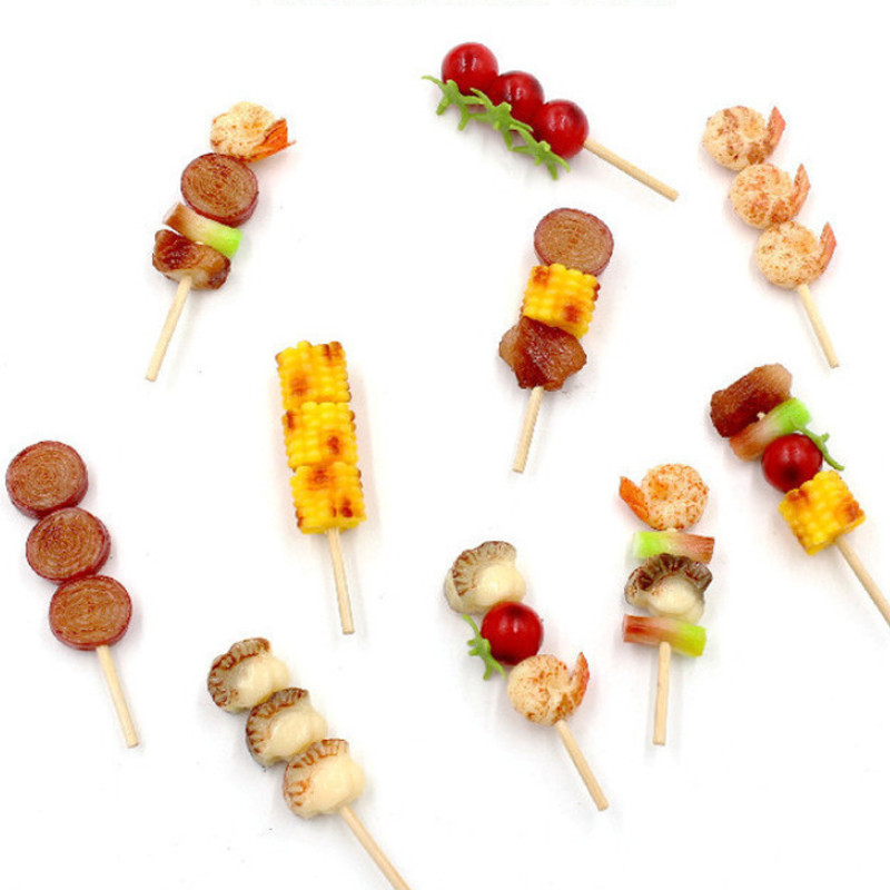 Mini barbecue BBQ nyárs barkácsolás Ételkészítés Modellszoba Szabadtéri fotózás Szimulált játékok Gyermekek otthoni kézműves