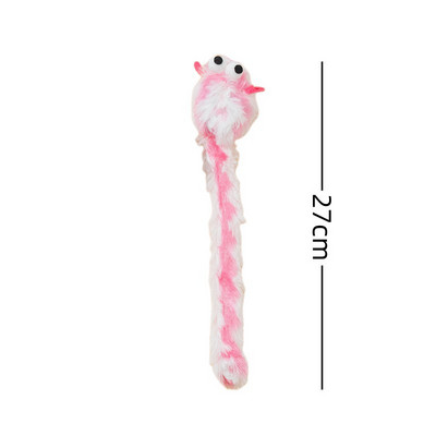 Παιχνίδι γάτα βελούδινο ραβδί τρέιζερ γάτας με διαδραστικό παιχνίδι Bell Cat Αστεία προσομοίωση ράβδου ποντικιού Teaser ραβδί για κατοικίδια ζώα προμήθειες για γάτες