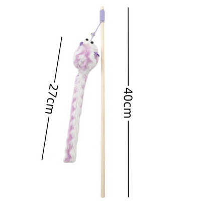 Παιχνίδι γάτα βελούδινο ραβδί τρέιζερ γάτας με διαδραστικό παιχνίδι Bell Cat Αστεία προσομοίωση ράβδου ποντικιού Teaser ραβδί για κατοικίδια ζώα προμήθειες για γάτες