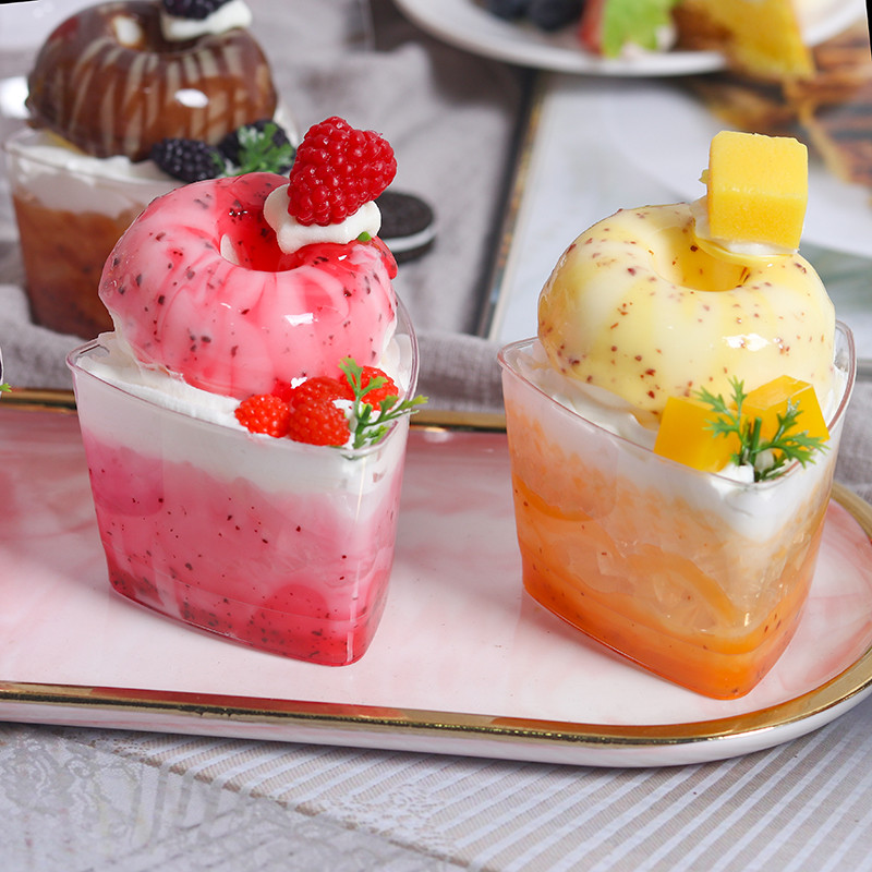 1 db műgyümölcs torta csésze hamis étel dekoráció fotózás Pro étel szimuláció tortamodell Teaasztal dekoráció FCYY-057