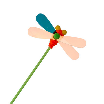 Διαδραστική προπόνηση Feather Butterfly Funny Cat Stick Χαριτωμένα παιχνίδια εντόμων για γάτες Smiley Teasing Wand Kitten Fishing Rod Pet Supplies