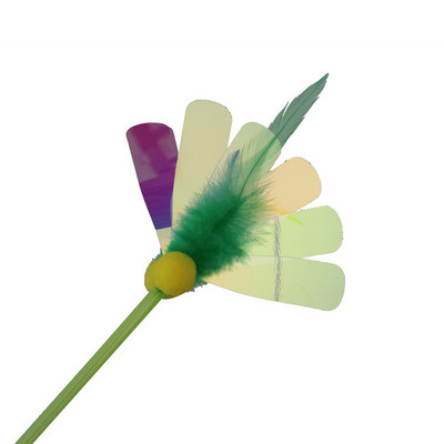 Διαδραστική προπόνηση Feather Butterfly Funny Cat Stick Χαριτωμένα παιχνίδια εντόμων για γάτες Smiley Teasing Wand Kitten Fishing Rod Pet Supplies