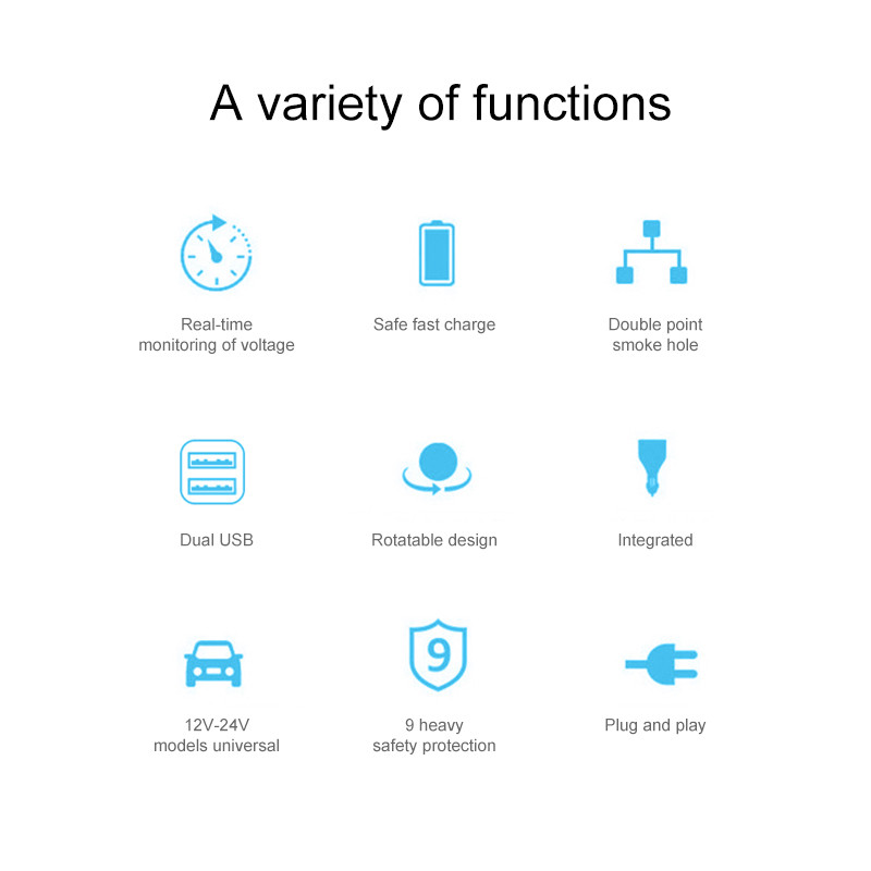 3.1A USB autós töltő dupla szivargyújtó foglalat elosztó telefon táblagép DVR tápadapter Auto elektronika LCD kijelzővel