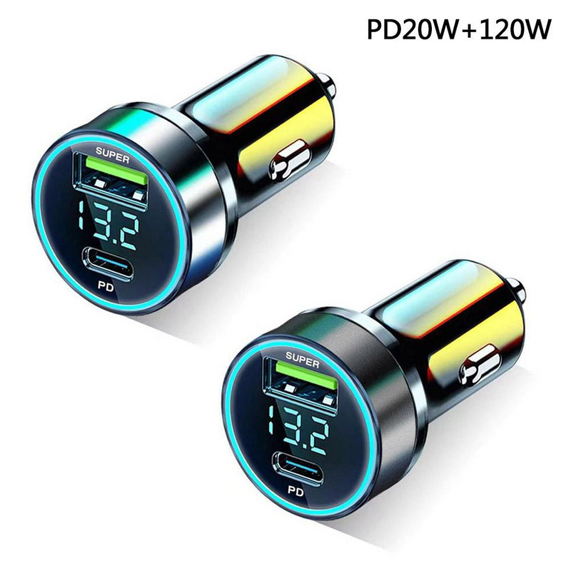 Φορητός φορτιστής αυτοκινήτου PD 20W Τύπος C USB 120W Super Fast Charge Adapter για IPhone 14 Pro Max For Huawei Car Repter Splitter