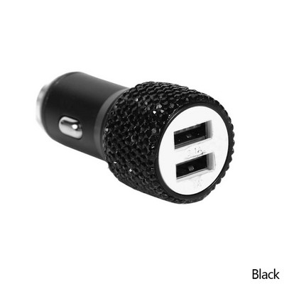 Kahe USB-ga auto sigaretisüütaja autolaadija adapter kivikristallidega laadija USB-pistik Bling autotarvikud iPhone Xiaomi jaoks