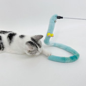 Caterpillar Cat Toy Feather Παιχνίδι για γάτα Ραβδί γάτα Διαδραστικό παιχνίδι Αστείο βελούδινο πολύχρωμο ραβδί Teaser Ράβδος ράβδου κατοικίδιων ζώων Προμήθειες για γάτες