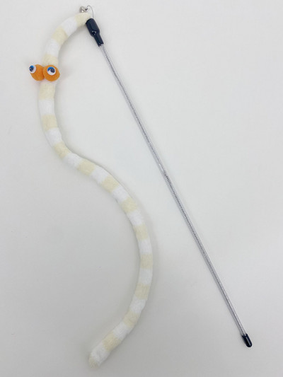 Caterpillar Cat Toy Feather Παιχνίδι για γάτα Ραβδί γάτα Διαδραστικό παιχνίδι Αστείο βελούδινο πολύχρωμο ραβδί Teaser Ράβδος ράβδου κατοικίδιων ζώων Προμήθειες για γάτες