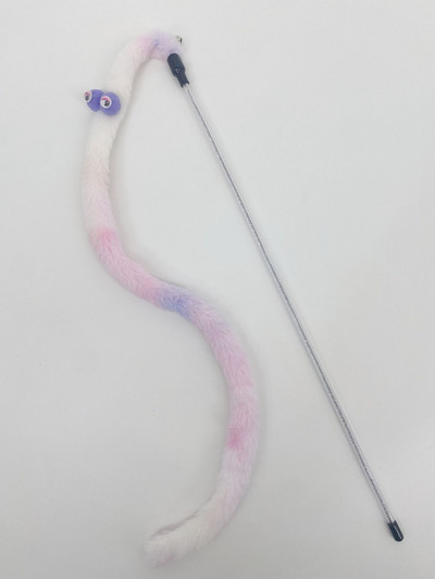 Caterpillar Cat Toy Feather Παιχνίδι για γάτα Ραβδί γάτα Διαδραστικό παιχνίδι Αστείο βελούδινο πολύχρωμο ραβδί Teaser Ράβδος ράβδου κατοικίδιων ζώων Προμήθειες για γάτες