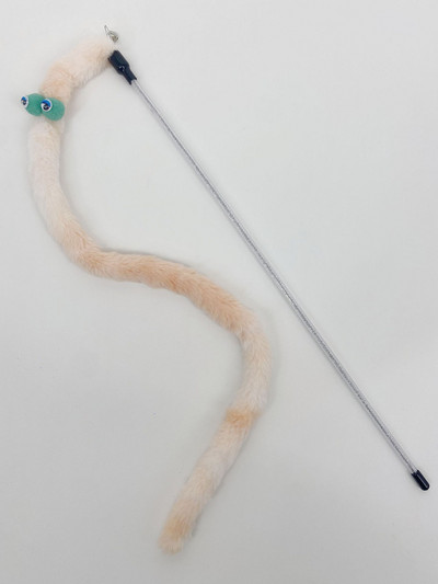 Caterpillar Cat Toy Feather Παιχνίδι για γάτα Ραβδί γάτα Διαδραστικό παιχνίδι Αστείο βελούδινο πολύχρωμο ραβδί Teaser Ράβδος ράβδου κατοικίδιων ζώων Προμήθειες για γάτες