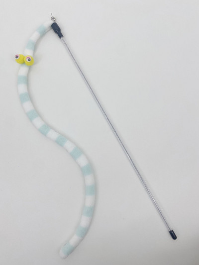 Caterpillar Cat Toy Feather Παιχνίδι για γάτα Ραβδί γάτα Διαδραστικό παιχνίδι Αστείο βελούδινο πολύχρωμο ραβδί Teaser Ράβδος ράβδου κατοικίδιων ζώων Προμήθειες για γάτες