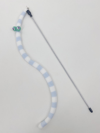 Caterpillar Cat Toy Feather Παιχνίδι για γάτα Ραβδί γάτα Διαδραστικό παιχνίδι Αστείο βελούδινο πολύχρωμο ραβδί Teaser Ράβδος ράβδου κατοικίδιων ζώων Προμήθειες για γάτες