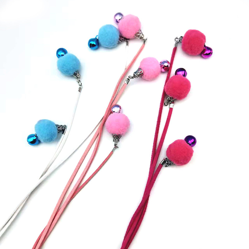 Διαδραστικό παιχνίδι για κατοικίδια, αστείο ραβδί για γάτα, δόντια που μασούν κινούμενα σχέδια Γάτα πολύχρωμες βελούδινες μπάλες Bell Catnip παιχνίδι αστείες προμήθειες για γάτες