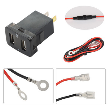 2.1A Dual USB зарядно устройство за кола 12-24V Промоционален LED USB адаптер за захранване за кола Зарядно устройство за Toyota За мобилен телефон Зарядно за кола