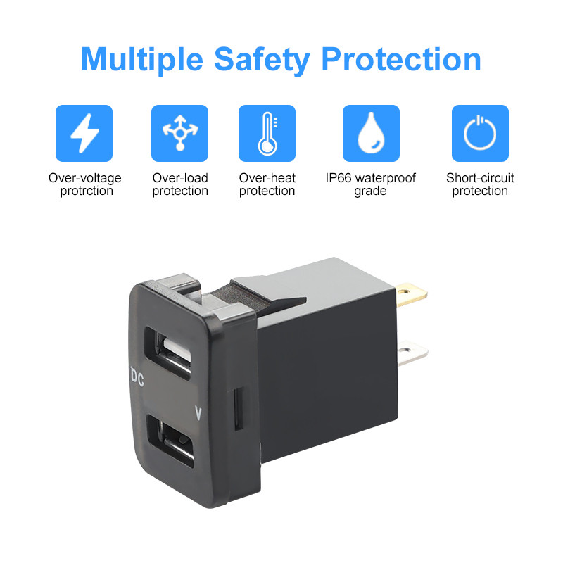 2.1A Dual USB Socket Car Charger 12-24V Promotional LED USB Car Car Adapter Charger For Toyota For Mobile Phone Φορτιστής αυτοκινήτου