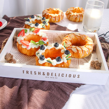 1 τεμ. Ζωντανό ψωμί με ντόνατ, τεχνητό κέικ φρούτων Μοντέλο Fake Food Παράθυρο αρτοποιίας Διακόσμηση πάρτι Τραπέζι στολίδι Φωτογραφία Στήριγμα