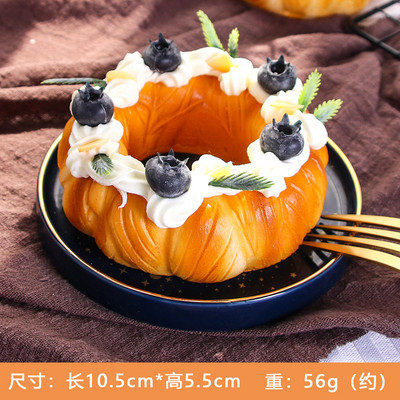 1 db élethű fánkkenyér műgyümölcs torta modell hamis étel pékség ablakdísz parti asztaldísz fotózási kellék