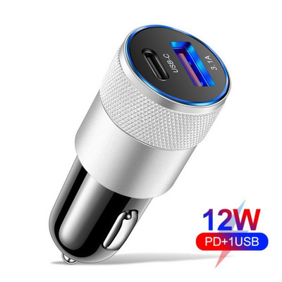 2A 5V autós töltő 3 portos gyorstöltés Samsung Huawei Iphone 11 8 Plus univerzális alumínium dupla USB autós töltő adapterhez