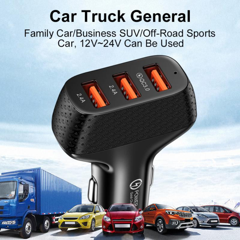 2A 5V autós töltő 3 portos gyorstöltés Samsung Huawei Iphone 11 8 Plus univerzális alumínium dupla USB autós töltő adapterhez