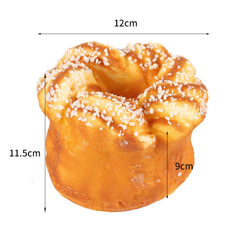 Szimulációs kenyér Hamis étel Mesterséges sütemény Squish Food Lassú visszapattanó játék Virág alakú kenyér fotózás kellékek Pu korai oktatás