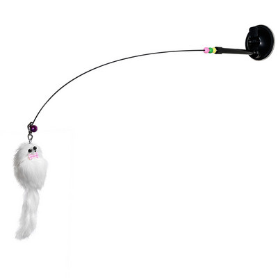 Új Pet Cat Vicces Cat Stick acélhuzalos vákuumszívó pohár Vicces Cat Stick kézi adszorpciós 2 az 1-ben interaktív magas kedvenc játék