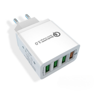 QC3.0 Γρήγορη φόρτιση 4USB πολλαπλών θυρών 5V/9V/12V Νέος φορτιστής ταξιδιού American Standard European Standard Quick Charging Qc3.0