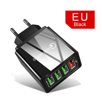 QC3.0 Γρήγορη φόρτιση 4USB πολλαπλών θυρών 5V/9V/12V Νέος φορτιστής ταξιδιού American Standard European Standard Quick Charging Qc3.0