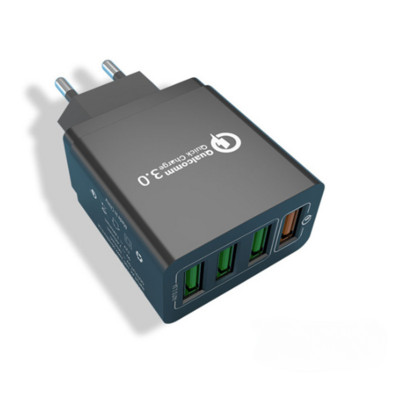QC3.0 Γρήγορη φόρτιση 4USB πολλαπλών θυρών 5V/9V/12V Νέος φορτιστής ταξιδιού American Standard European Standard Quick Charging Qc3.0